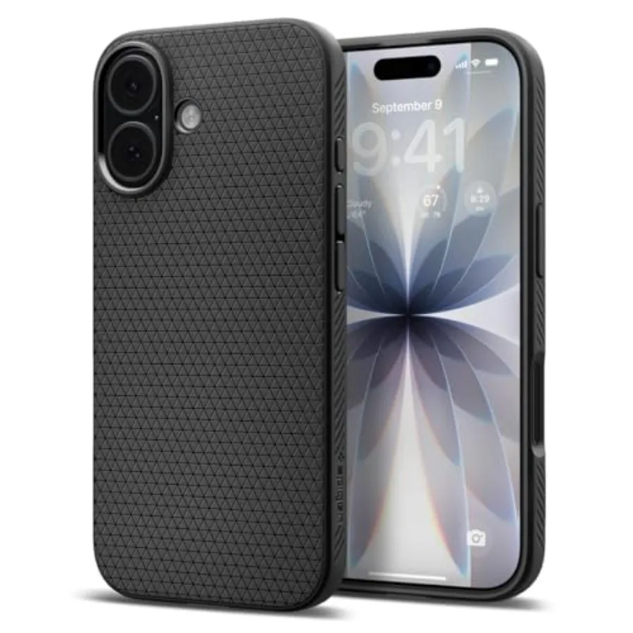 

for iPhone 17 Case, Liquid Air [TPU Covered Camera Control] [No Magnet Ring] [Military-Grade Protection] - Matte Black