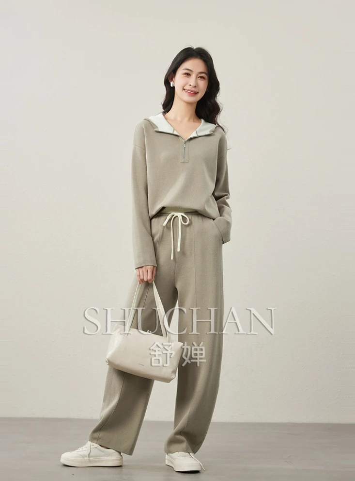 

2025 Comfortable Out on The Street in Spring, Hooded Sweatershirt + Banana Pants Set Two Piece Sets Womens Outifits