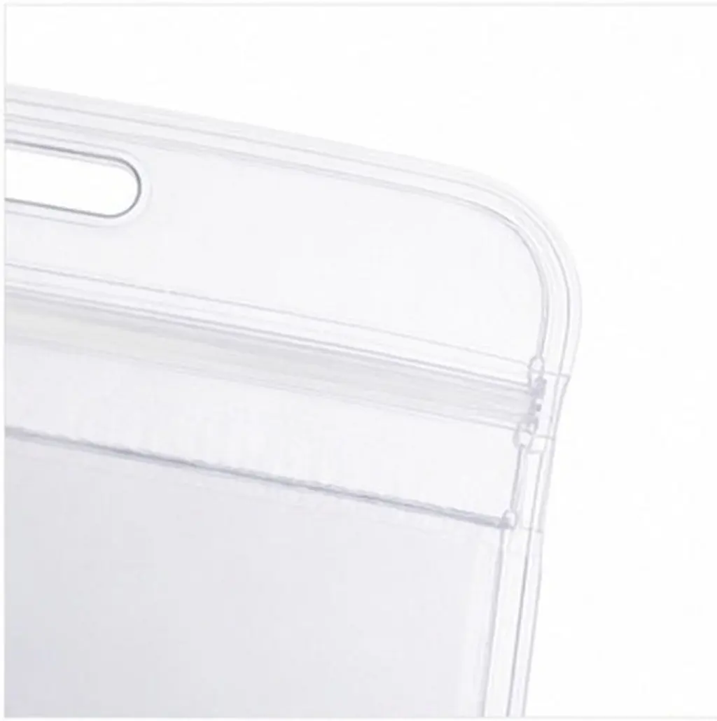 10Pcs PVC Id Holder Waterproof Lightweight Transparent Badge Cover with Rope Loop for Travel Office School Employee Use