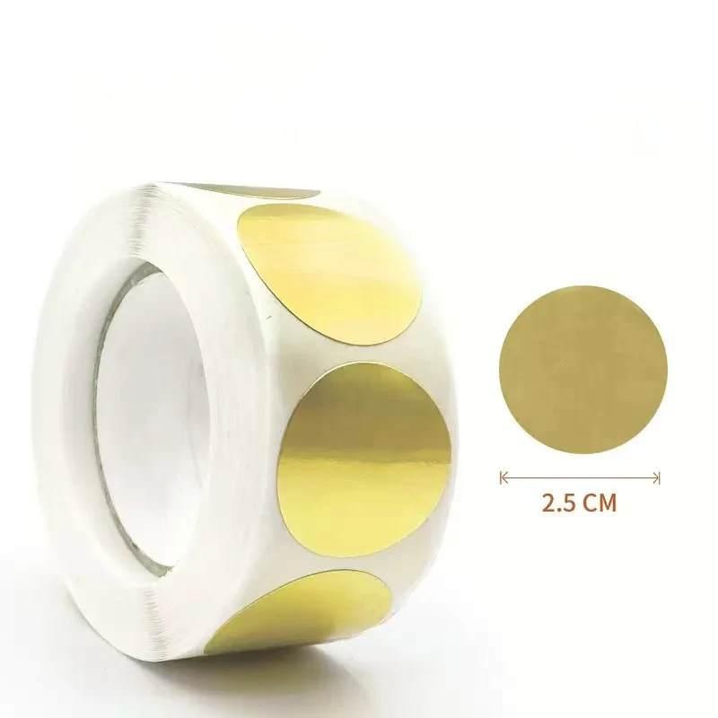 500 stks/1 rol, kraft ronde zelfklevende label papier items classificatie naam stickers gepersonaliseerde etiketten