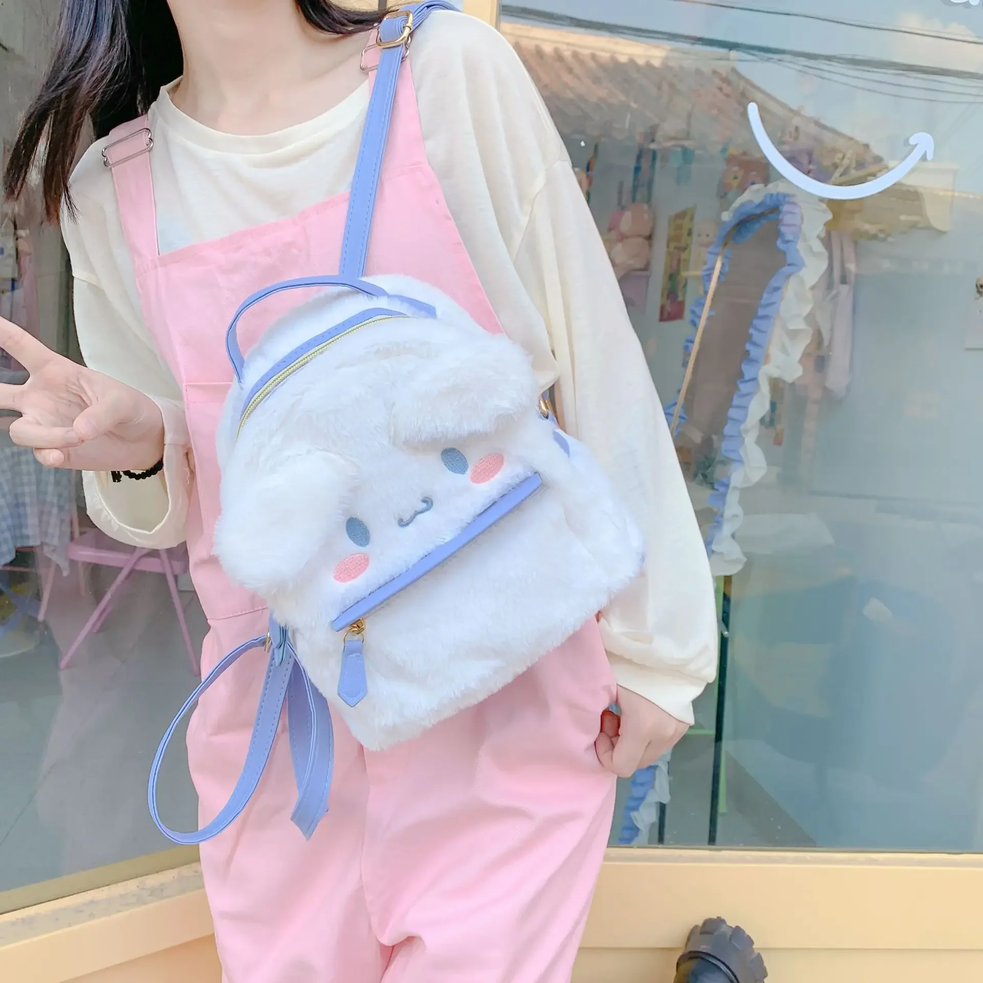 Kuromi Melody Jk Cute Rabbit Girl Backpack Ugly Cute Dog Furry Girl Heart Small Backpack Anime kawaii Cartoon