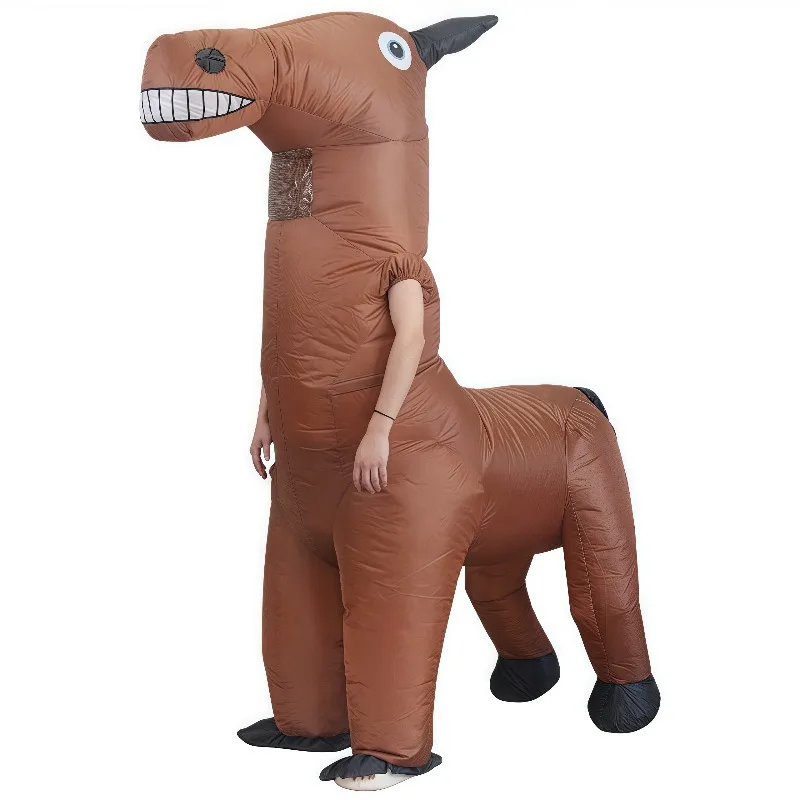 نفخ الحصان زي الحصان بذلة ينفخ من خلال الهواء مضحك فستان بتصميم حالم هالوين تأثيري حفلة هدية عيد