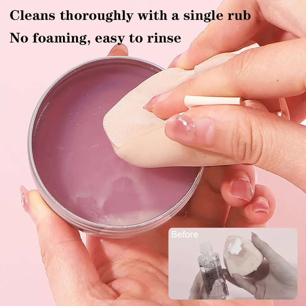 Makeup Brush Cleaner Gentle Effective Cleansing Low Foam Formula Quick Rinse Sponges Puffs Peach Oolong Scent Refreshing view 3