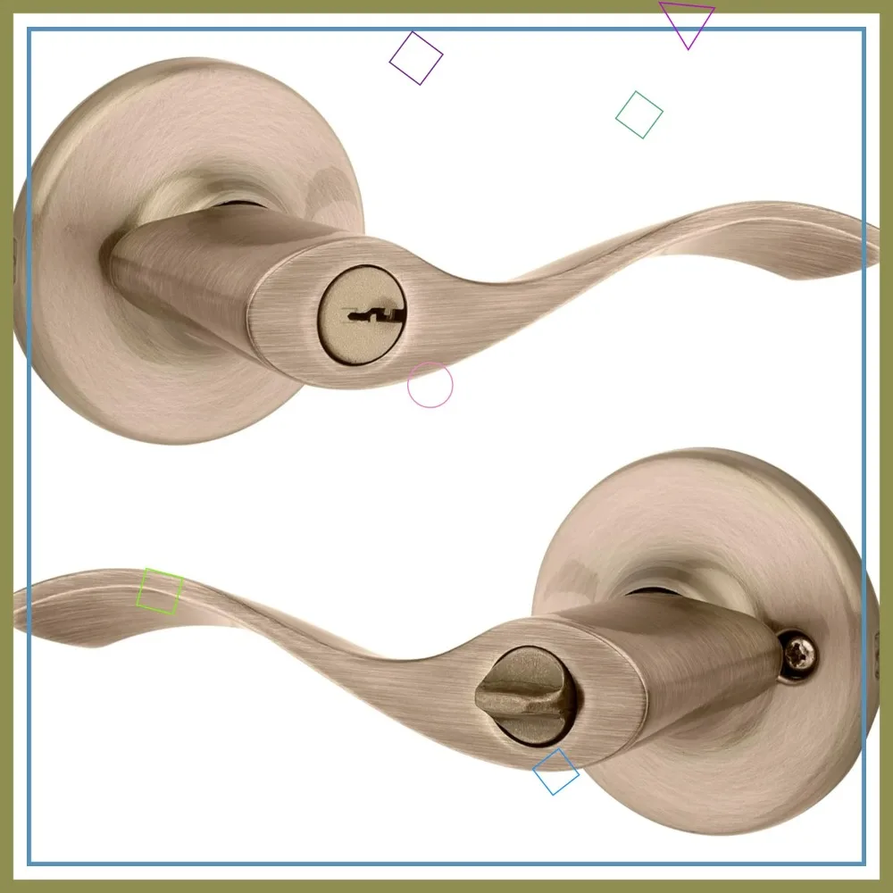 

Надежная дверная ручка с замком и ключом, отделка под старинную латунь, реверсивный рычаг для входных дверей и спален