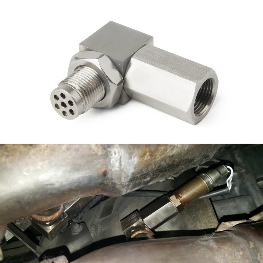 Universal Oxygen Sensor Extender 90 Degree or 45 Degree 02 Bung Extension Catalytic Converter Sensor Spacer