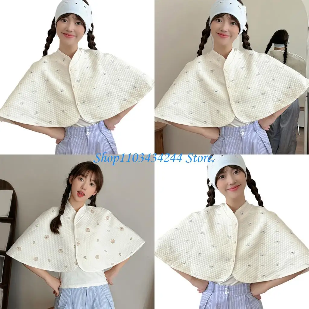  Reversible Cotton Nursing Shoulder Wrap Cold Weather Postpartum Garment Winter Breastfeeding Cover for Feeding & Fashion