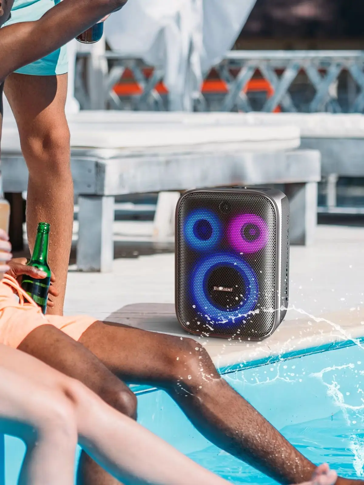 Głośnik Tronsmart Halo 200 120W Bluetooth, mocny głośnik imprezowy z 3-drożnym systemem dźwiękowym, przewodowym wejściem na mikrofon i gitarę, sterowaniem przez aplikację. — 2