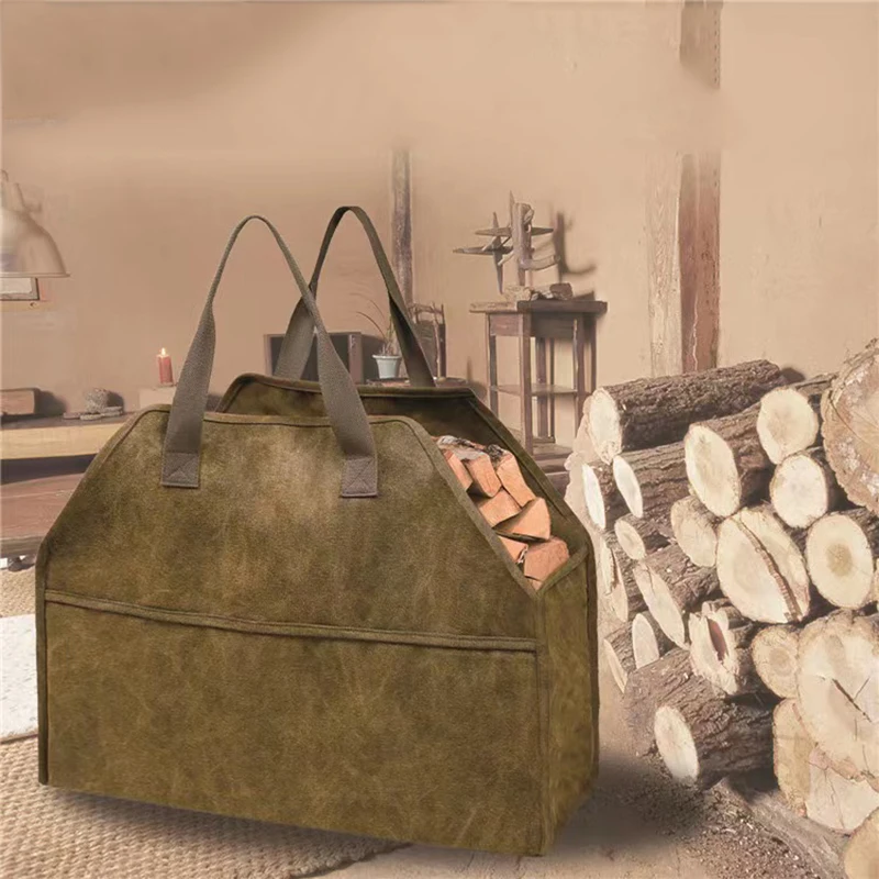 

Durable Firewood Carrier Bag Sturdy Carrying Wood Storage Bag Canvas Storage Bag Stand Up Log Carrier Tote Holder for Outdoor