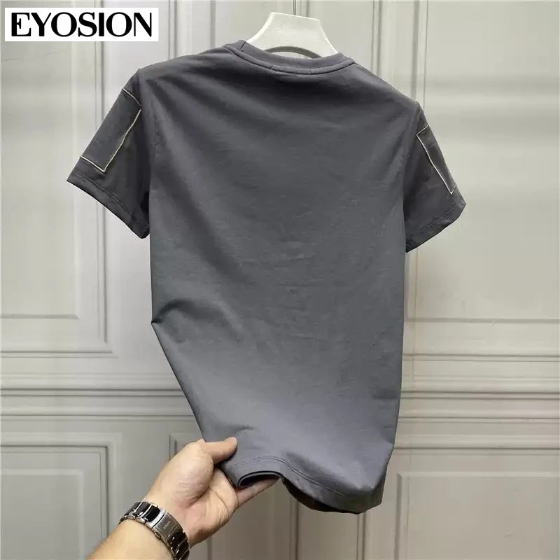 Men\'s Short-sleeved T-shirt Ice Silk Cotton High Quality 2022 Summer Street Style Round Neck Male Top Bottoming Shirt Size 4XL