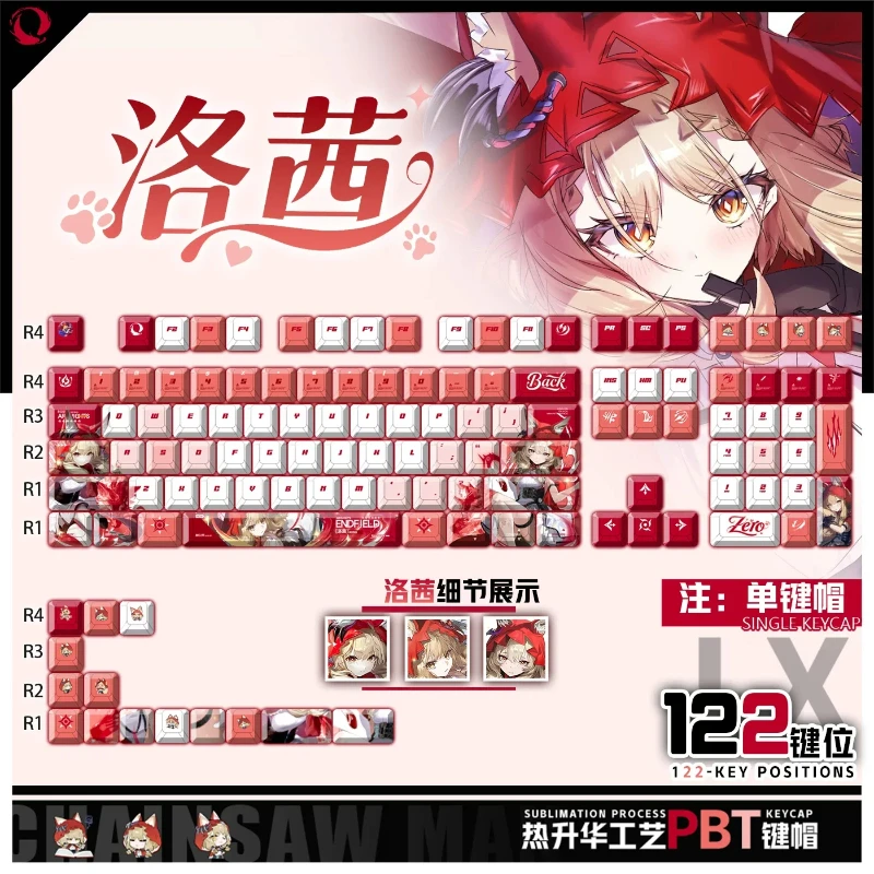 Arknights: Endfield Rossi Themed Gaming Keycaps 120 Key Cherry Profile Mechanical Keyboard Anime Cartoon Festive Gift Keycaps