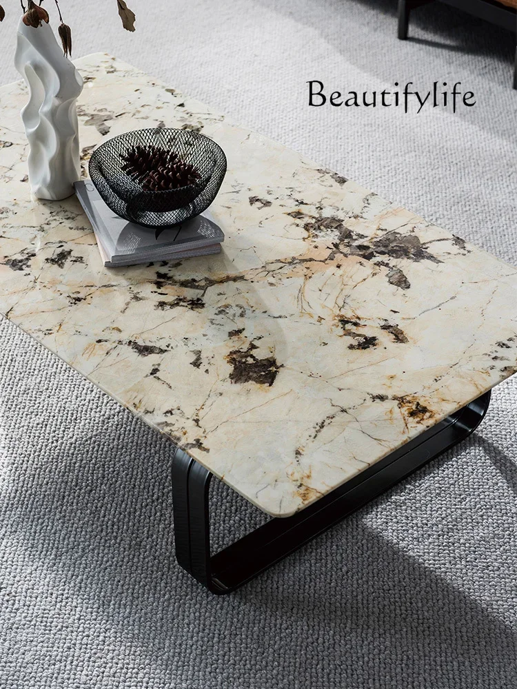 muebles para hogar Italian Minimalist Marble Foundation Coffee Table Modern Minimalist Coffee Table Side Table Combination
