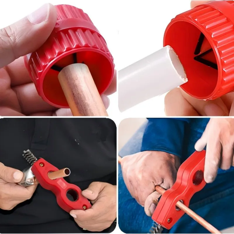 4-In-1 Double-Headed Copper Pipe Brush Tube Polish Cleaner For Internal And External Surfaces Plumbing Tool 2pcs