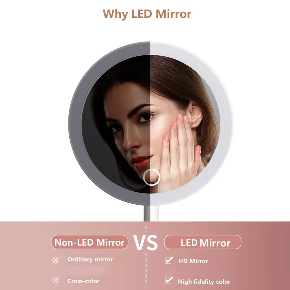 Lighted Compact Makeup Mirror Magnifying Rechargeable LED Travel Cosmetic Mirror Portable Folding Double Side Mini Vanity Mirror