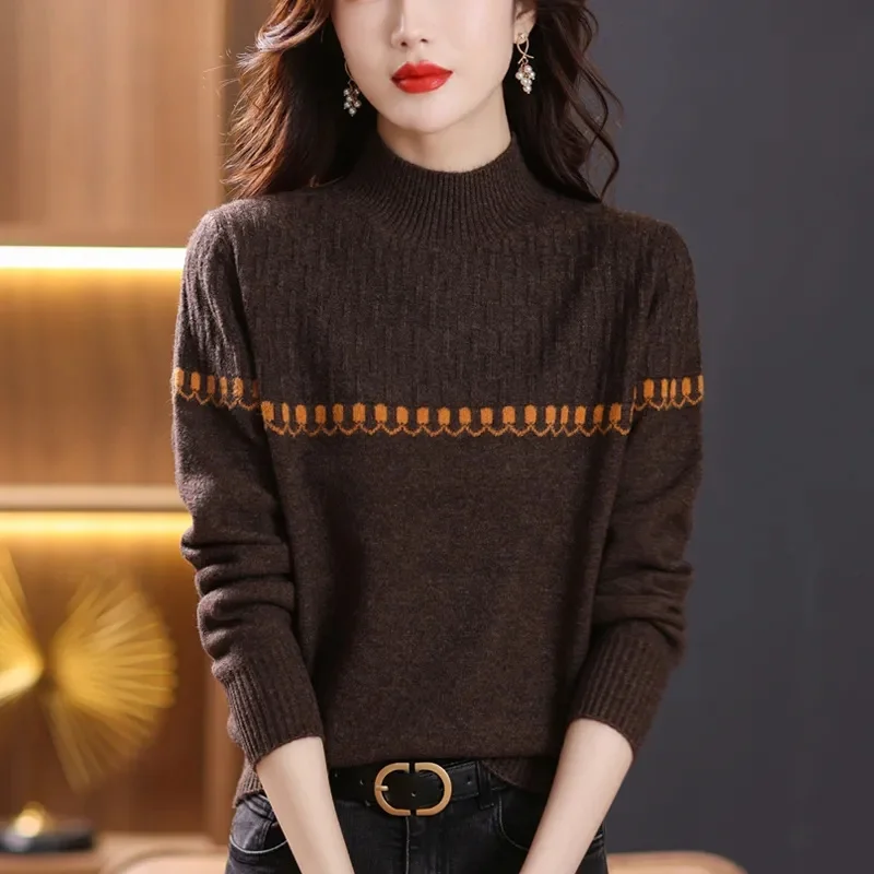 

2023 New Autumn Winter Korean Fashion Sweater Women Long Sleeve Tops Turtleneck Casual Slim Female Pullover Knitted Clothes