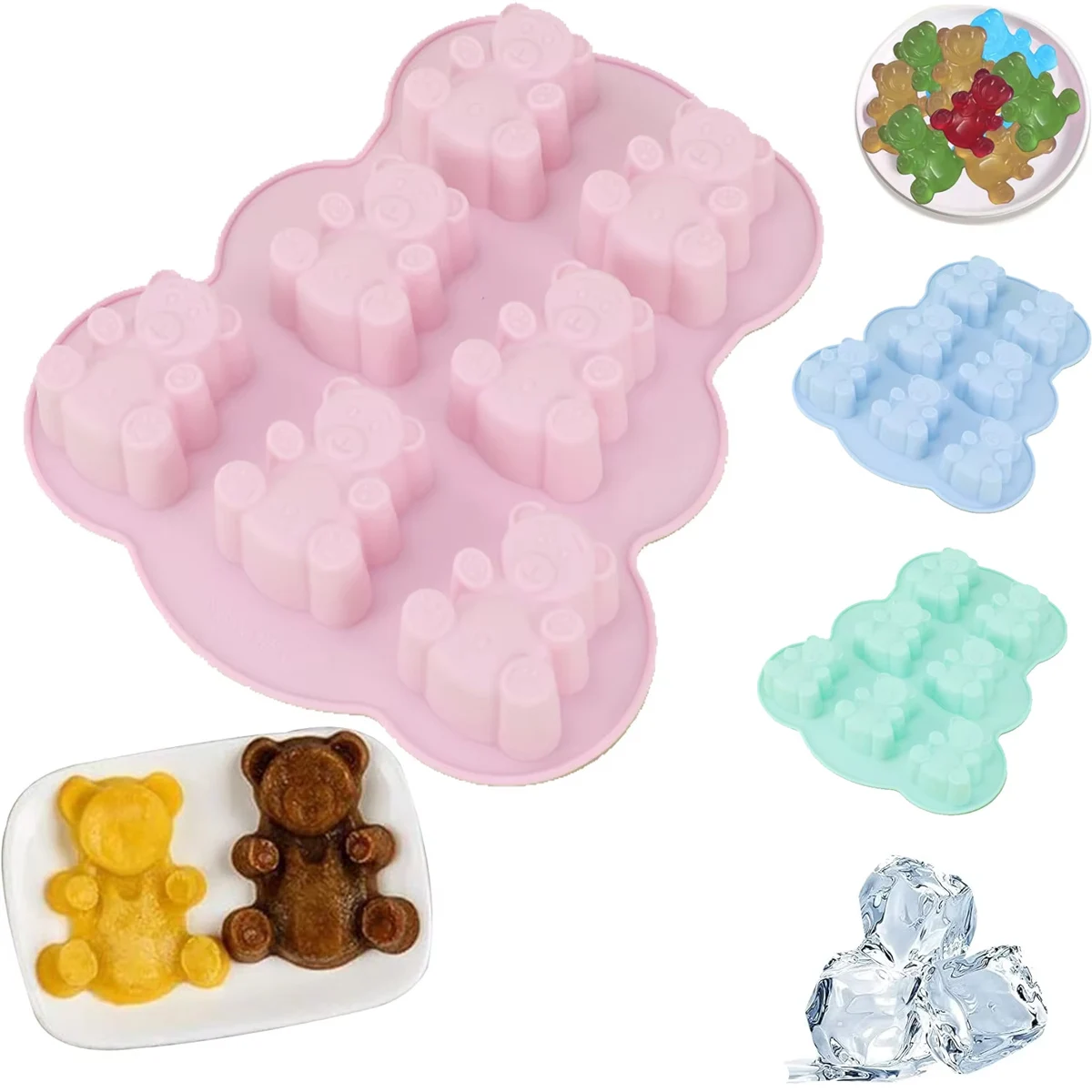 

DIY Silicone Mold Gummy Bear Mold Ice Cube Tray Cake Animal Cookie Chocolate Candy Kitchen Fondant Cupcake Topper Jelly Baking