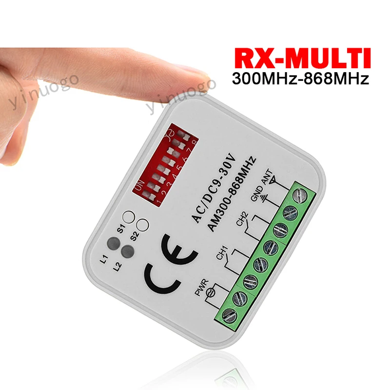 RX MULTI Garage Door Remote Control Receiver 300-868MHz Opener For Hand Transmitter 12v 24v Switch Gate Controller