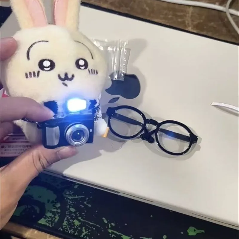 Cartoon Cute Hachiware Usagi Doll Flash Camera Glasses Scarf School Bag Decoration Small Pendant Camera Detachable