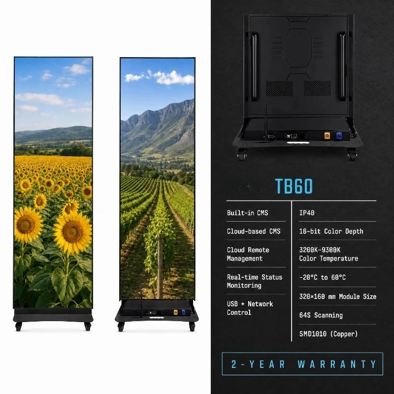 Vishow5.0 P2 Double Sided  Poster 640*1920 Grade HD Advertising Display