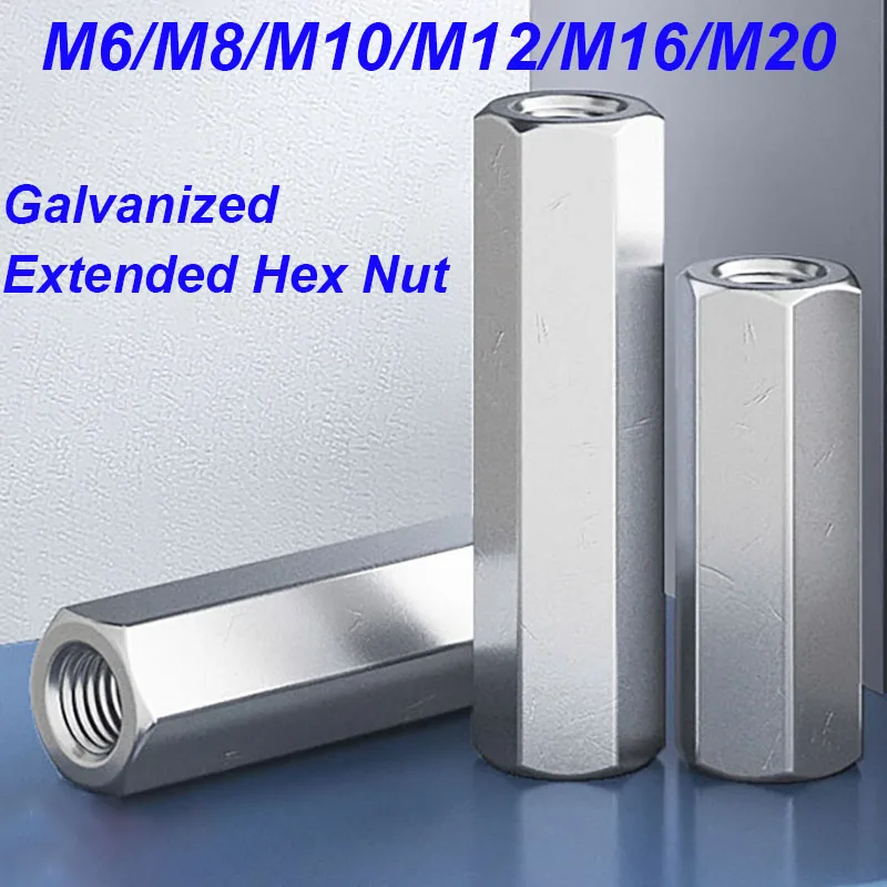 Outer Hexagonal Double Head Spacing Isolation Stud M6 M8 M10 M12 M16 M20 Screw Isolation Stud Nut Extension Nut Connector 1 Pc