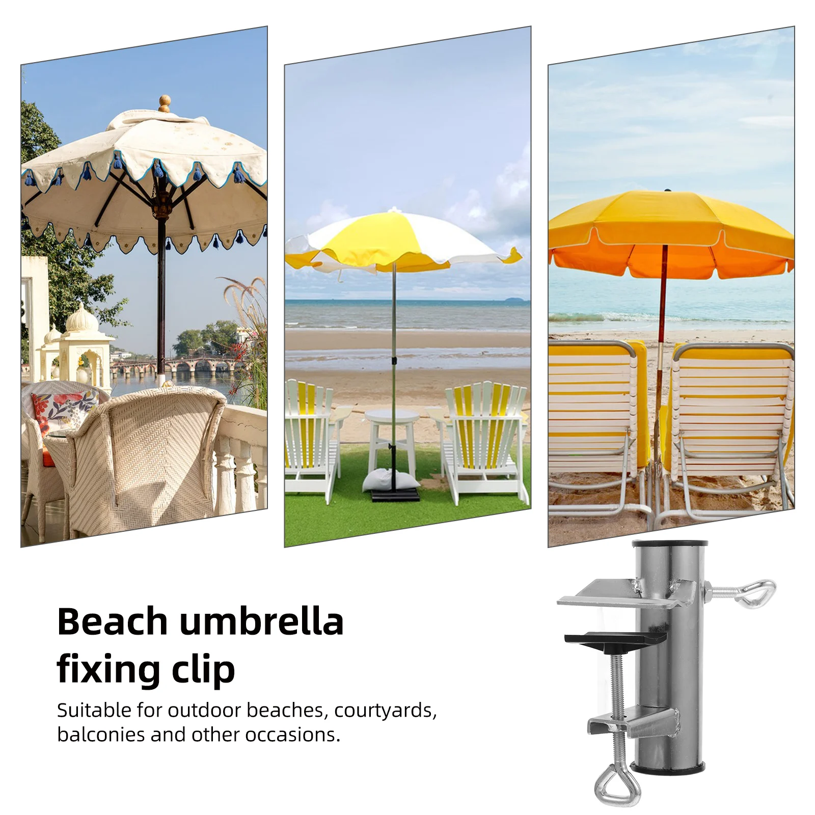 

Umbrella Outdoor Stand Fixing Bracket Parasol Clip Holder Garden Pole Outdoor Umbrella Clip Stand Clamp Beach Patio Camping