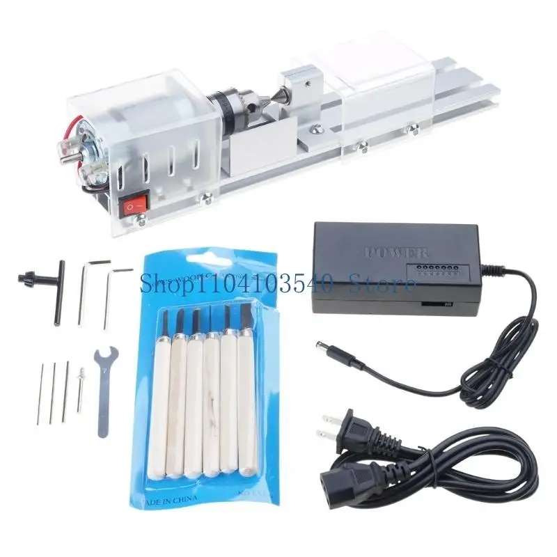 02DC Strong Power Lathe Beads Machine with Clear Organic Dustproof Glass Cover with Convective Cooling Hole Cutting Tool