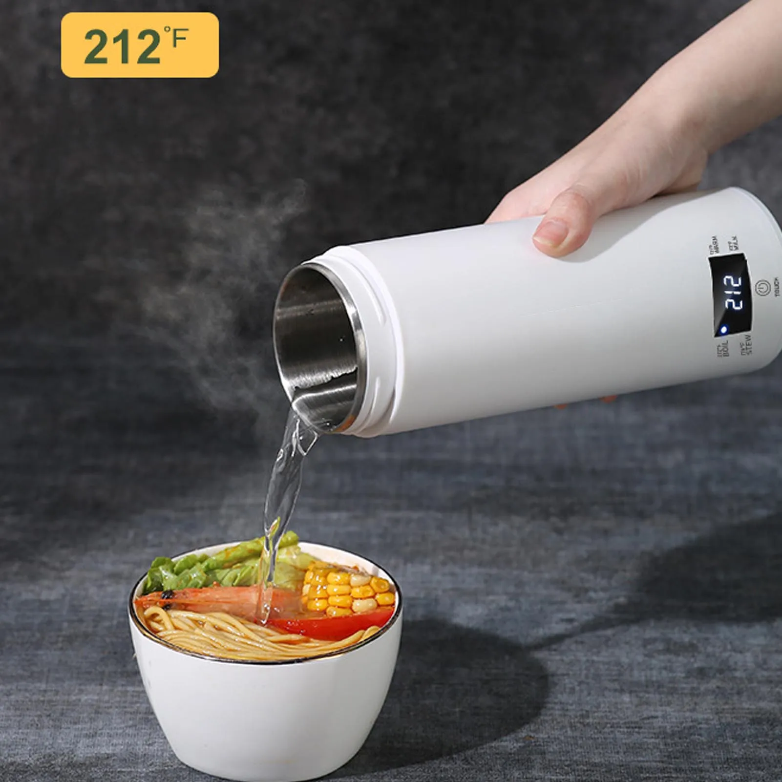 Mini Portable Electric Kettle 450ml with Temperature Control 316 Stainless Steel Travel Hot Water Boiler for On-the-Go Brewing