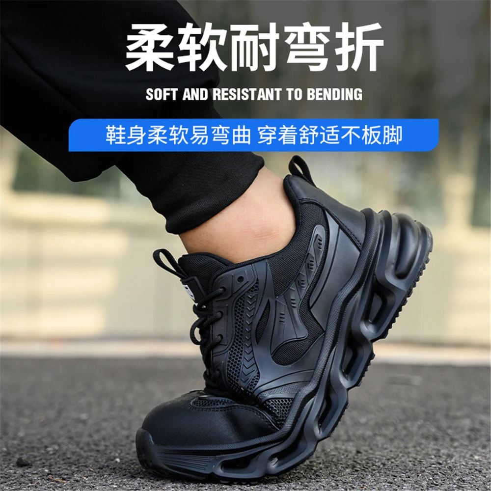 Fashion steel head safety shoes anti-smash anti-puncture men and women lightweight comfortable wear-resistant protective shoes