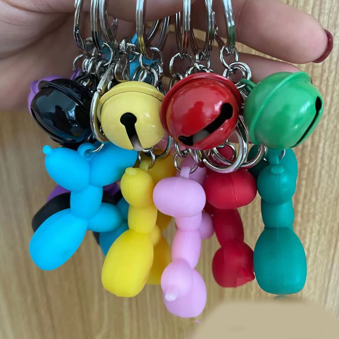 Hot Selling Simple Three-Dimensional Doll Balloon Dog Keychain Cartoon Couple Car Key Chain Bag Pendant Small Gift