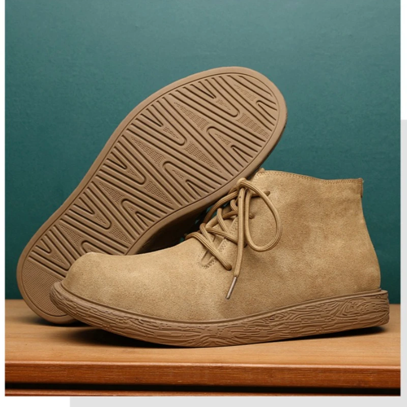 Autumn Shoes for Men Genuine Leather Short Boots Outdoor Leather Casual Shoes Work Boots