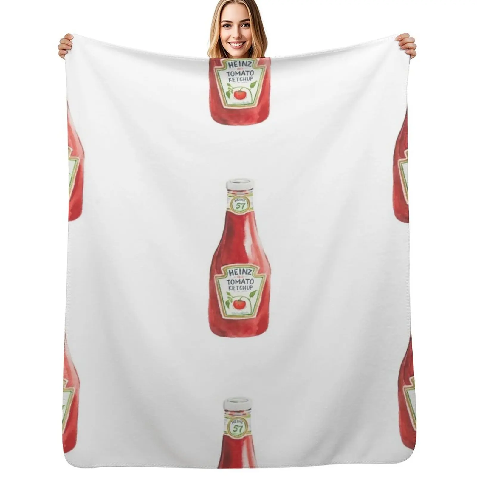 Classic ketchup bottle watercolor Throw Blanket warm winter Kid'S Soft Big Large Sofa Quilt Moving Blankets