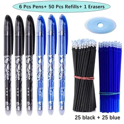 3-28Pcs Erasable Pen 0.5mm Refill Washable Handle Rod Blue/Black Ink Gel Pen for School Office Writing Supply Stationery