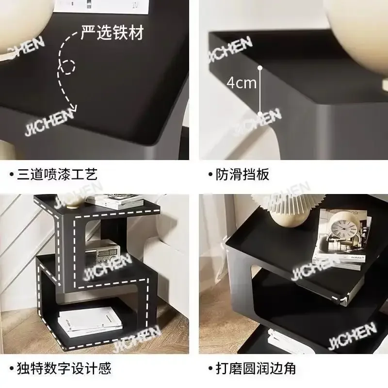 

XHY Современная скандинавская металлическая прикроватная тумбочка, железная угловая мебель для гостиной, 40*40*50 см, минималистичный регулируемый, 1 кофейный цвет