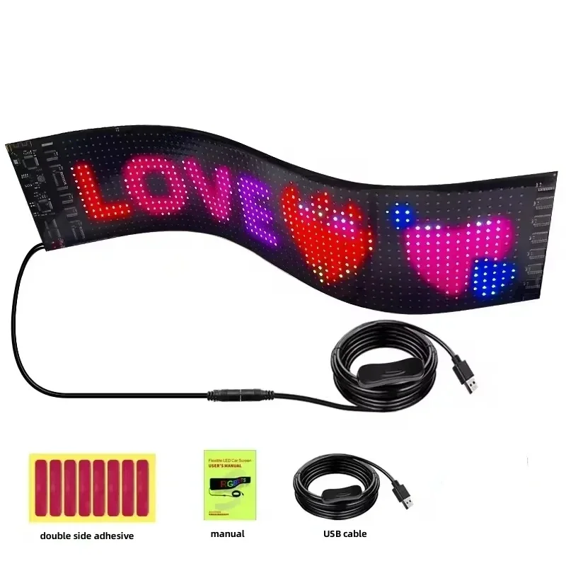 BOTAI Programmable App Control Flexible LED Sign Board Customize  Sign Display Smart  Screen Car Panel led matrix