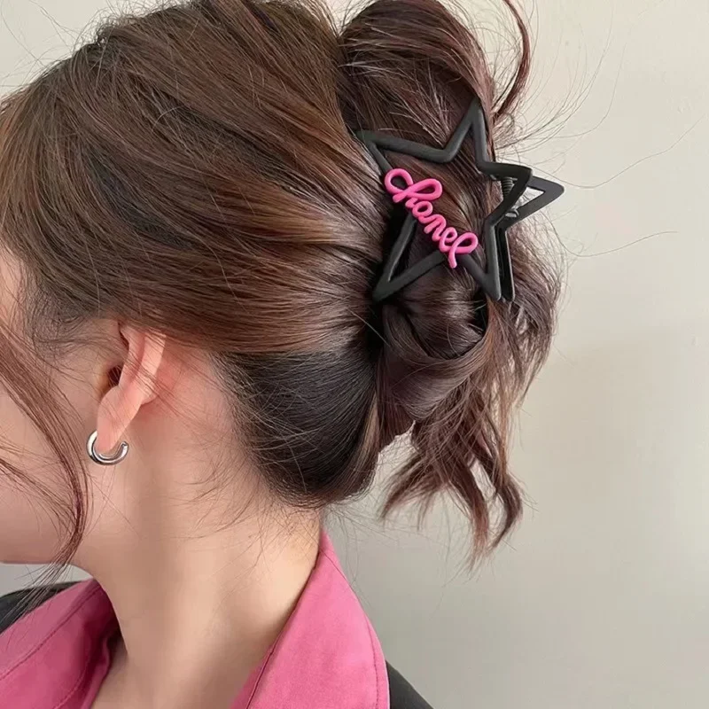 Barbie Pink Bobby pin Cute five-pointed star letter Shark clip for girls hair accessories decorative accessories gift