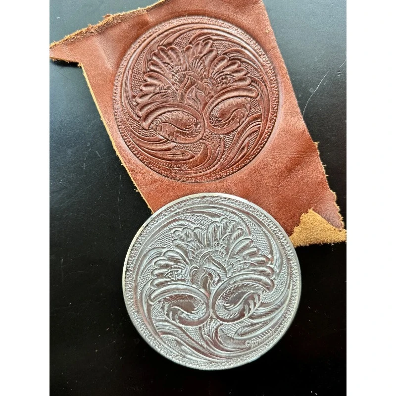 

70mm Flower Design 3D Leather Stamp Embossing Tool, Leather Craft Shaping Carving Pressing Stamper Mold, Cold Press Heating Mold