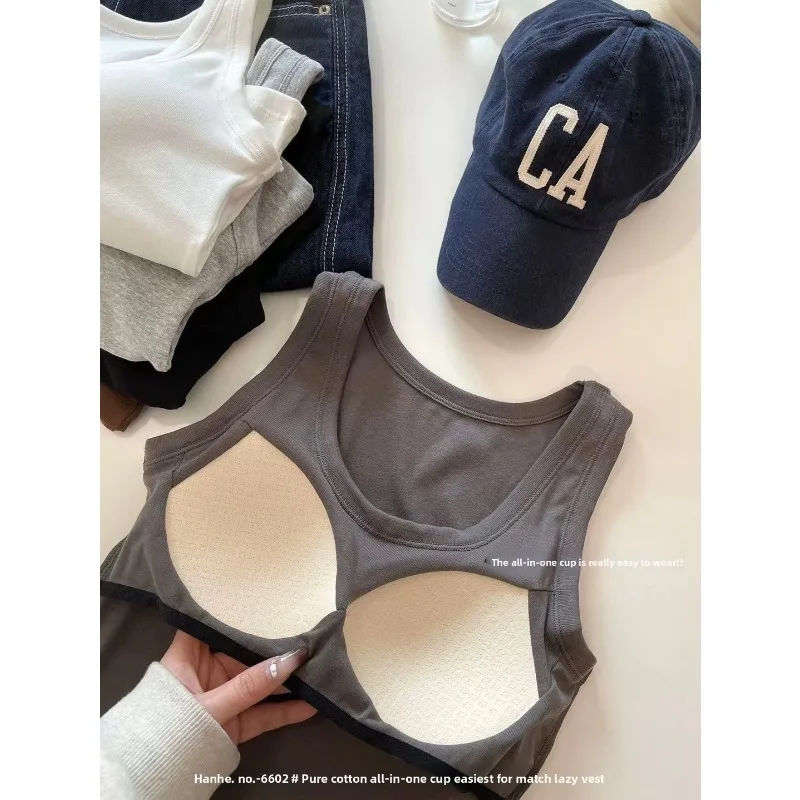 حمالة صدر مدمجة من القطن مبطنة للنساء مع أشرطة قابلة للتعديل