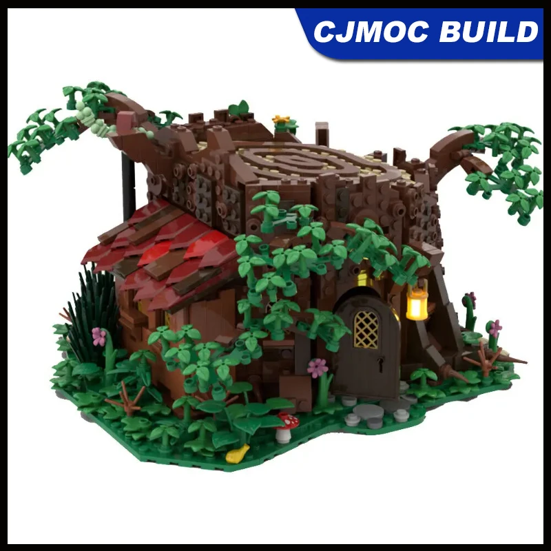 1220 Stücke Moc Wald hütte Hütte Architektur Baum wurzel Baum Haus Baustein DIY Montage Ziegel Spielzeug MOC-98101