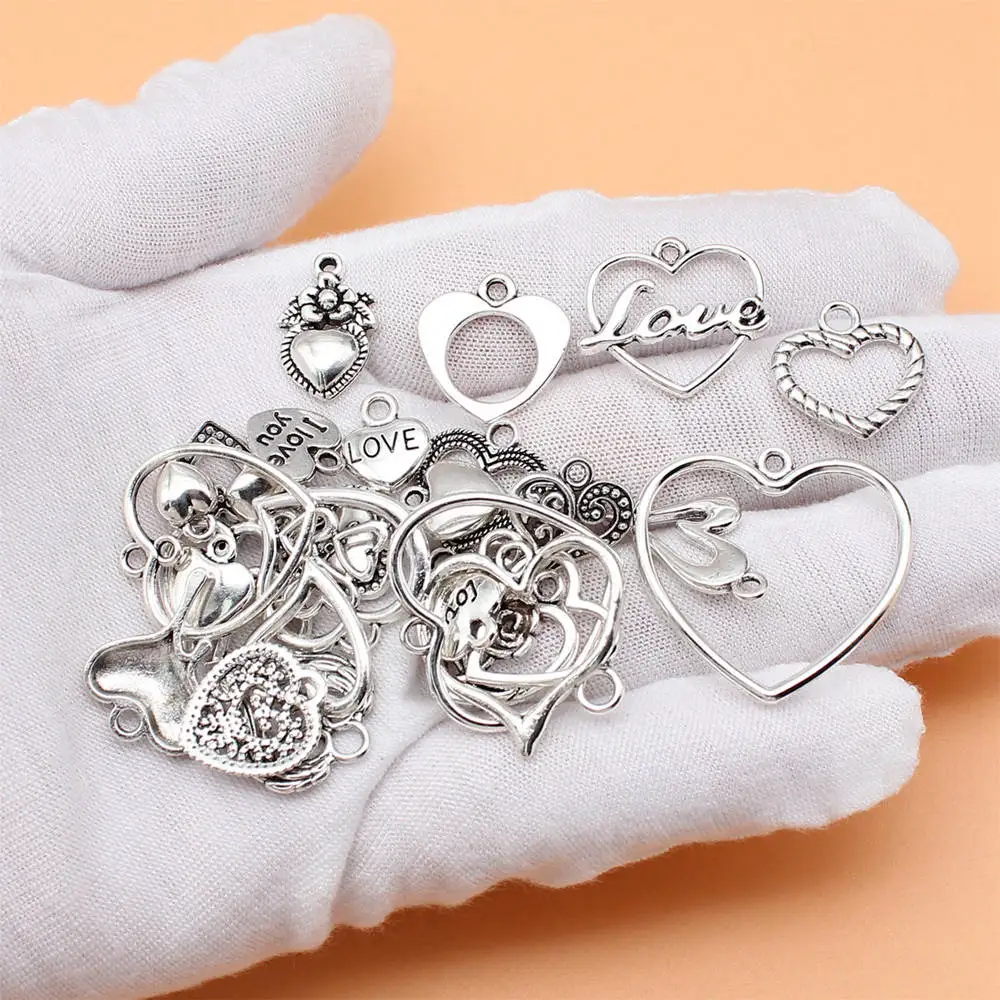 Charms Pendant Angel Heart Wings Mixed Set Personalized Jewelry