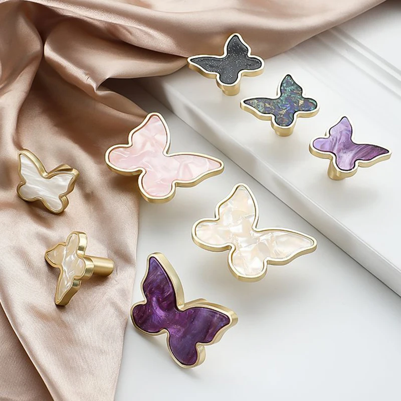 Creative Butterfly Shape Handles Drawer Cabinet Furniture Kitchen Handles For Cabinet Knob Door Drawer Furniture Knob Hardware