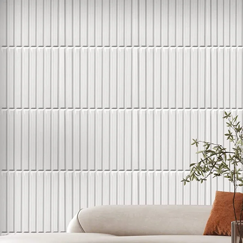 12pcs 30cm 3D Wall Panel Venetian blinds mouldings Living Room Background Decal Tile Mold 3D wall sticker bathroom kitchen wall