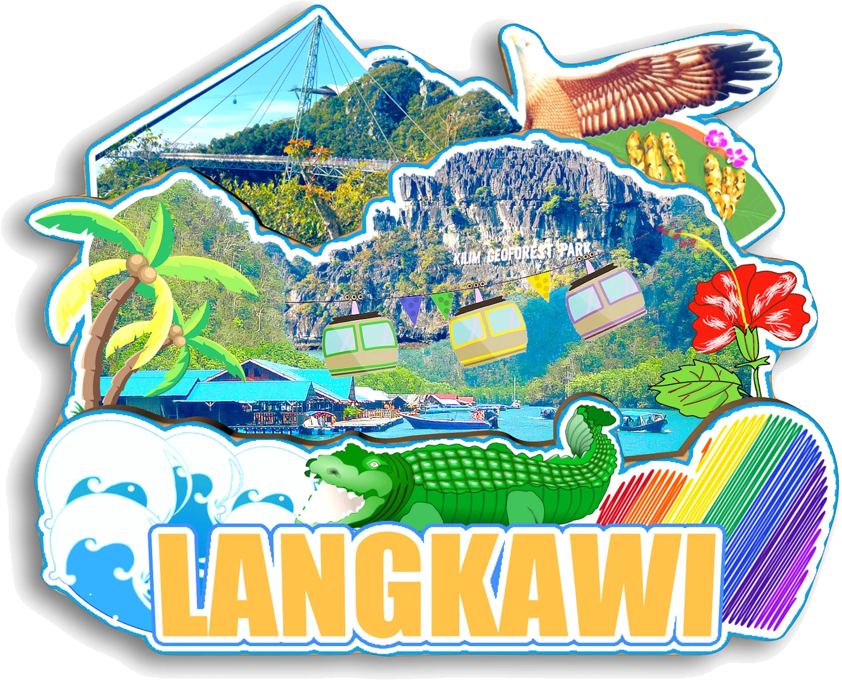 كوالالمبور لانجكاوي سيمبورنا بوتراجايا سانداكان كوانتان ماليزيا مغناطيس الثلاجة هدية تذكارية للسفر #6