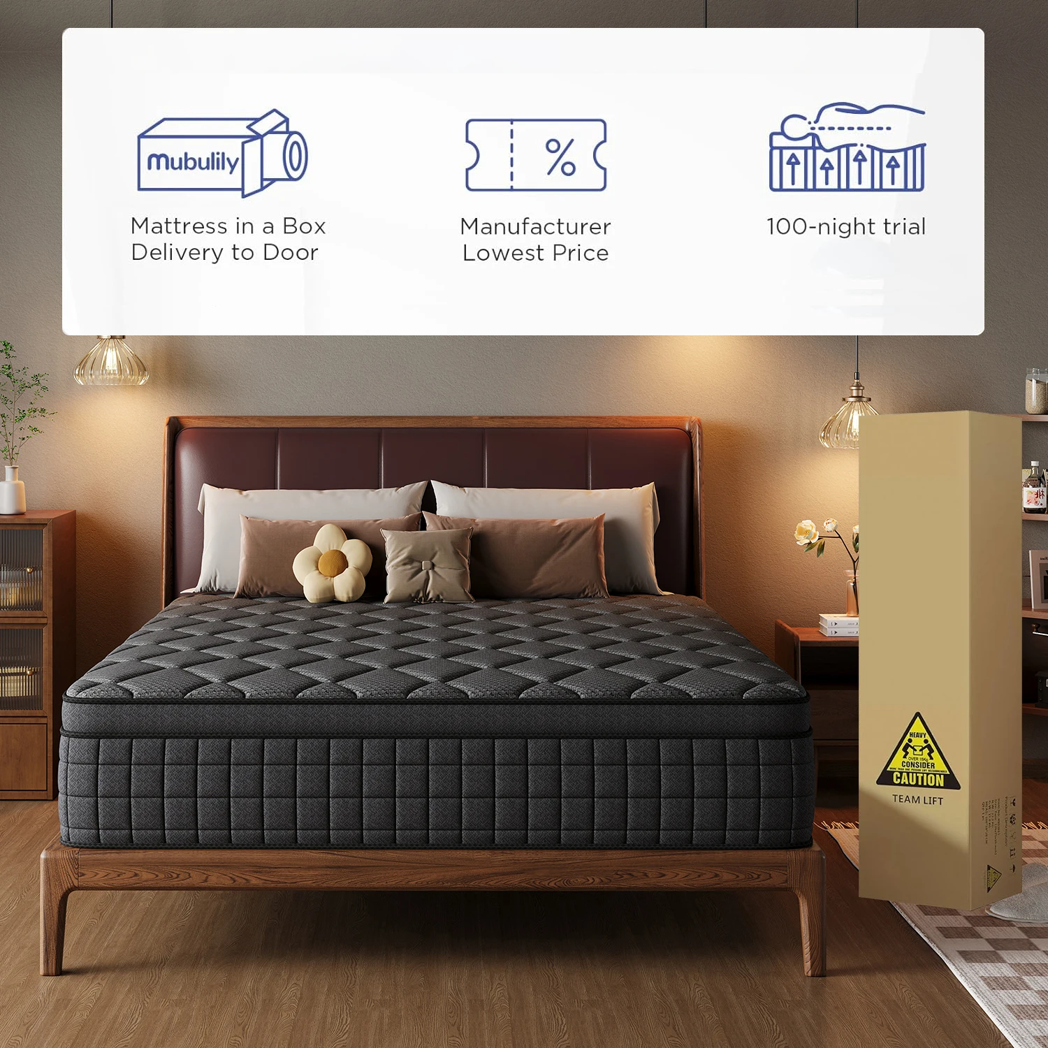 8inch 10inch 12 Inch 14 Inch Multilayer Hybrid Twin Full Queen King Size Mattress- Multiple Sizes & Styles Available, Ergonomic Design with Memory Foam And Pocket Spring, Medium Firm Feel view 6