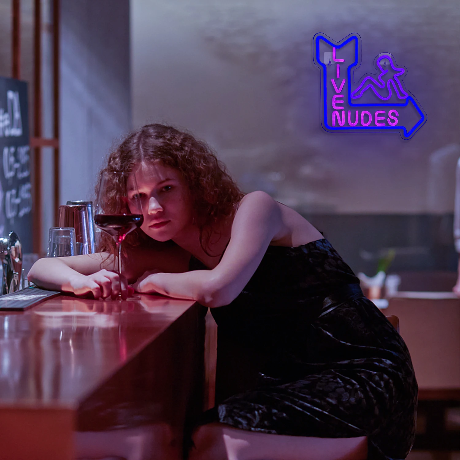 Nus Live Girl Neon Sign Led Neon Light Sinal para Homem Cave Beer Hotel Pub Bar Sala de Recreação Decoração Da Parede USB Alimentado Partido Neon