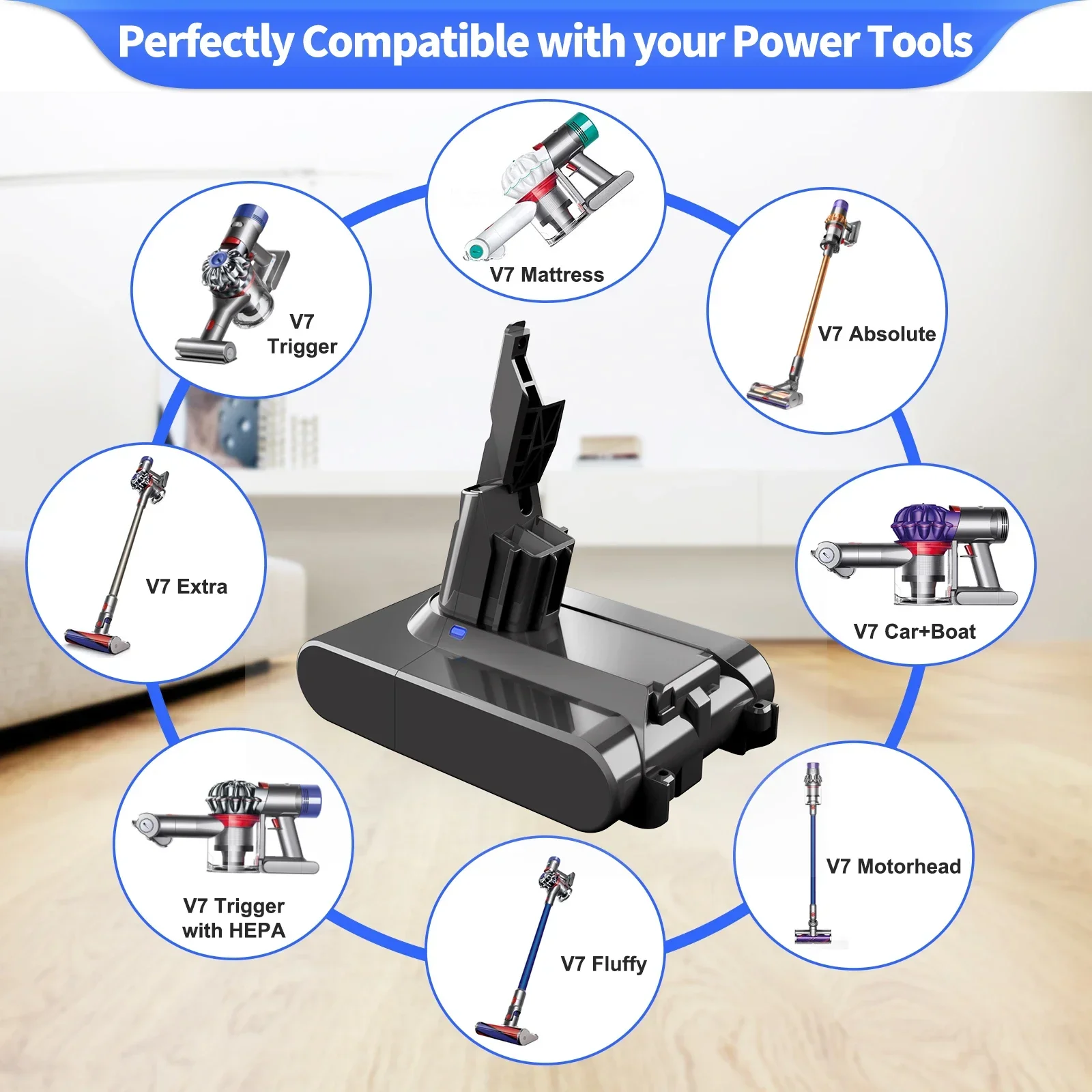 For Dyson 6000mAh V6 V7 V8 V10 Rechargeable Bateria SV10 SV11 SV12 SV09 Vacuum Cleaner Battery + Vacuum cleaner pre-post filter