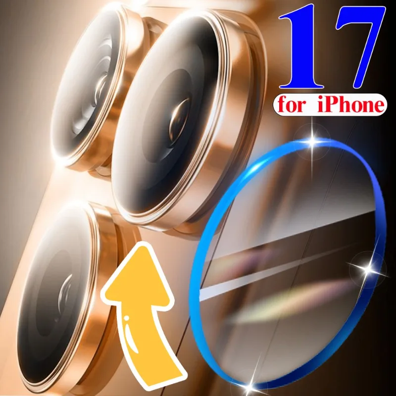 1Set Individual Camera Protectors Tempered Glass Lens Films For 17 ProMax/17 Air/17 Pro 9H Hardness Anti-scratch Clear Cover