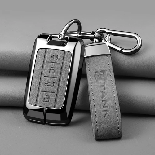 Funda para llave de coche de aleación de Zinc para Great Wall GWM WEY TANK 300 500 Tank300 Tank500, funda para mando a distancia, accesorios para llavero