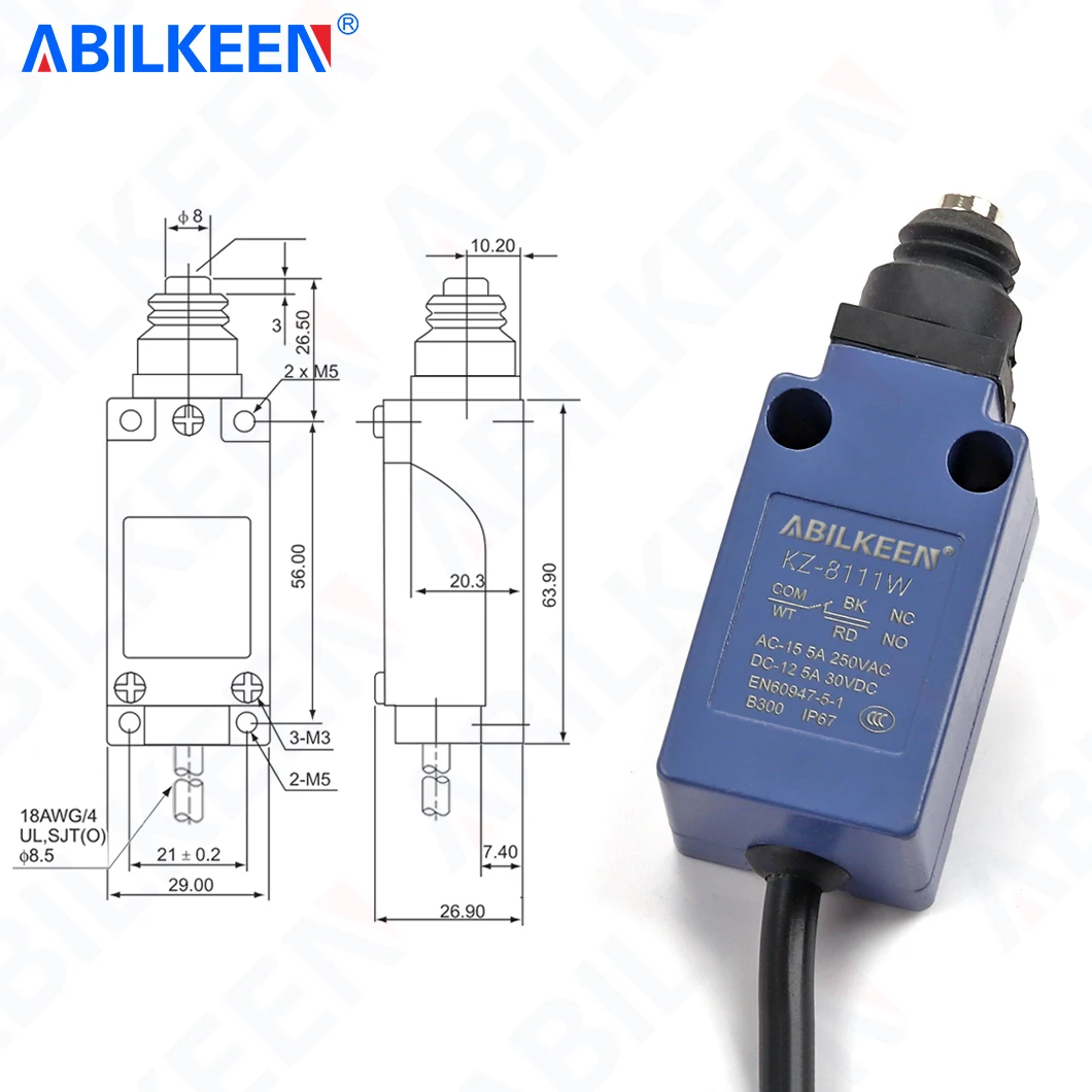 interruptor-de-limite-momentaneo-abilkeen-kz-8111w-com-botao-de-pressao-2no-2nc-terminal-ip68-a-prova-d'Agua-para-fresadora-cnc-elevador