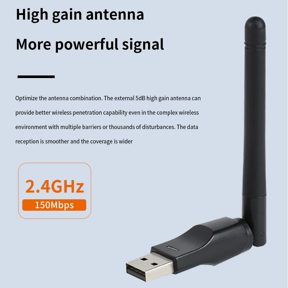 Imagem -04 - Tishric-placa de Rede sem Fio Wifi Adaptador Usb Antena 150mbps Usb2 .0 802.11n g b Desktop Laptop Receptor Wifi 8188 10 Pcs