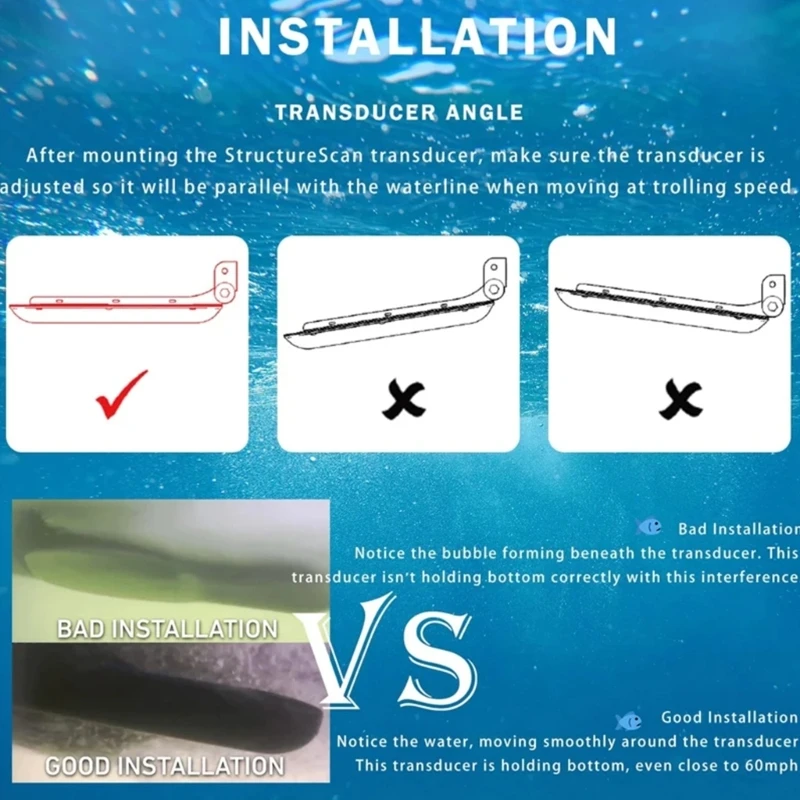 Transducer Tool 000-12603-001 Replace Mounting Bracket Skimmer Transom Stable Support Corrosion Resistant for TotalScan