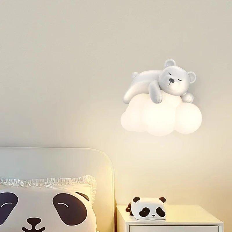 lampadas de parede de quarto infantil nuvens brancas urso rabbit decor lamp moderno romantico quente garoto menina quarto luzes de cabeceira bonito 01